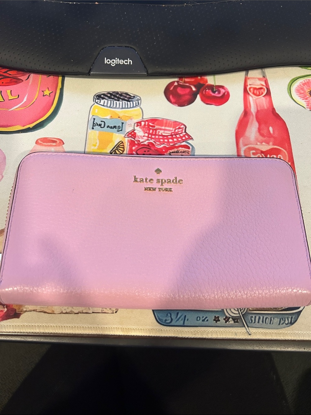 Kate Spade Pink Pebbled Leather Zip Wallet gently used